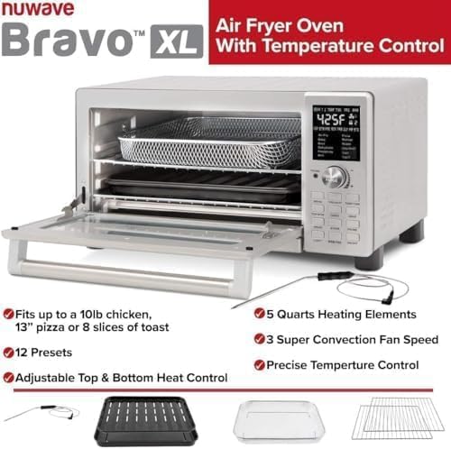 Nuwave Bravo 30 QT Smart Air Fryer Toaster Oven, 2026 New Convection System