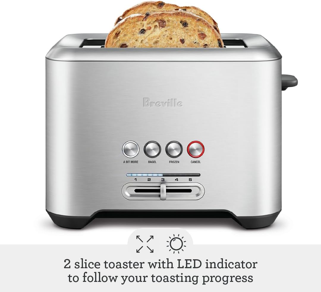 Breville BTA720XL Bit More Toaster, 2 Slice, Brushed Stainless Steel