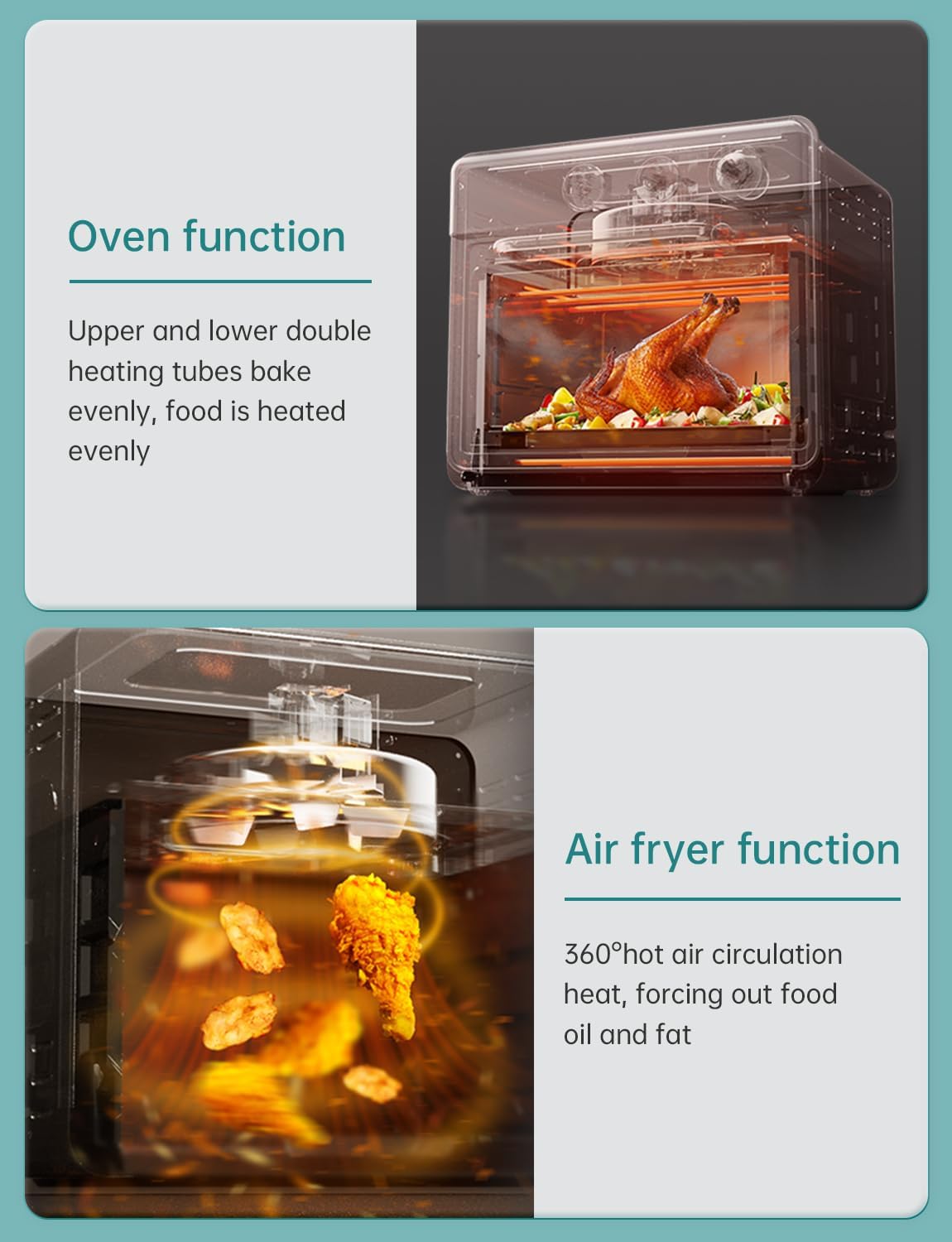 Neretva 21 QT Capacity and 6-in-1 Multifunctional Toaster Oven & Air Fryer