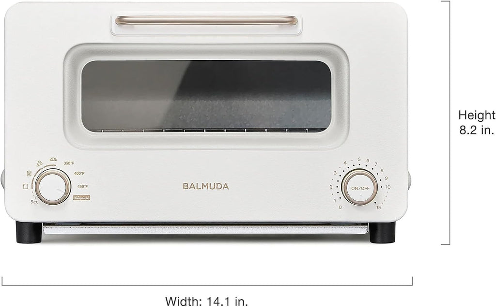 BALMUDA The Toaster Pro | Steam Oven Toaster | Compact 14.1″W × 12.6″D × 8.2″H | 6 Modes: Shokupan, Golden Toast, Pizza, Croissant, Oven, Salamander Grill | (Baking Tray Sold Separately) | Off-white