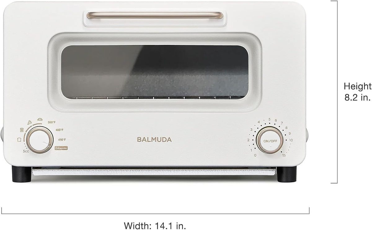BALMUDA The Toaster Pro | Steam Oven Toaster | Compact 14.1″W × 12.6″D × 8.2″H | 6 Modes: Shokupan, Golden Toast, Pizza, Croissant, Oven, Salamander Grill | (Baking Tray Sold Separately) | Off-white