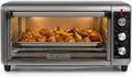BLACK+DECKER TO3250XSBD 8-Slice Extra Wide Convection Countertop Toaster Oven, Includes Bake Pan, Broil Rack & Toasting Rack, Stainless Steel/Black