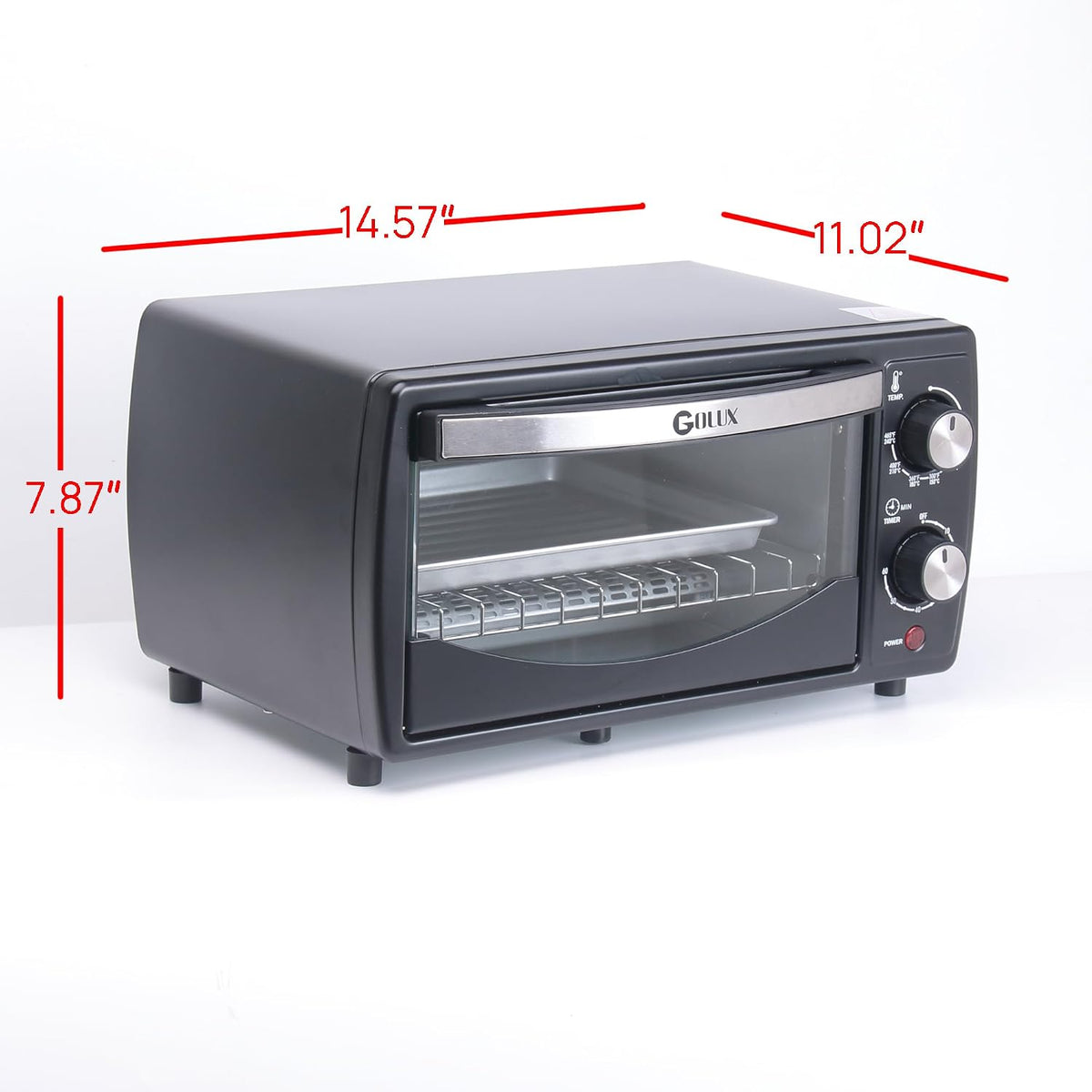 9.6L 4 Slices Countertop Toaster Oven 9.6L 4 Slices Compact Size