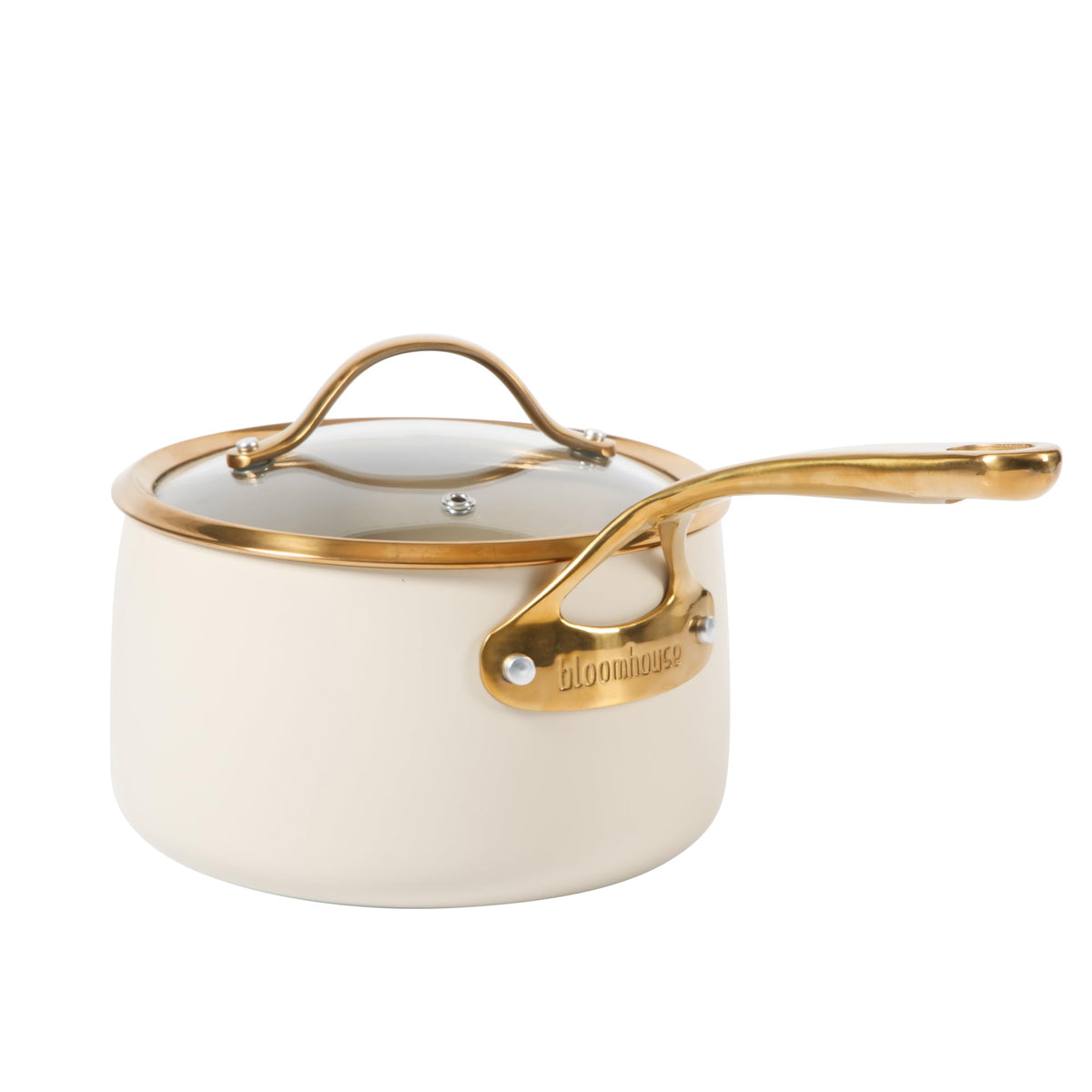Bloomhouse 15-Piece Ceramic Nonstick Cookware Set, Two Time Oprah's Favorite Things, Heavy-Gauge Aluminum Pots and Pans Set, PFAS & PFOA & PTFE Free Ceramic Cookware, Oven Safe to 500°F, Almond Cream