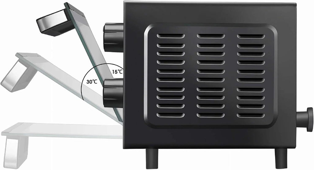 4 Slice Countertop Toaster Oven With 3 Cooking Settings, Black, Includes Baking Rack And Pan, 1050 Watts Quartz Heating Elements