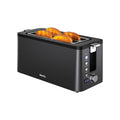 Mecity 4 Slice Toaster, Long Slot Toaster with Timer, Bagel, Defrost, Reheat, Cancel Functions, Warming Rack, Removable Tray, 6 Browning Settings, Extra Wide Slots, Stainless Steel, 1300W