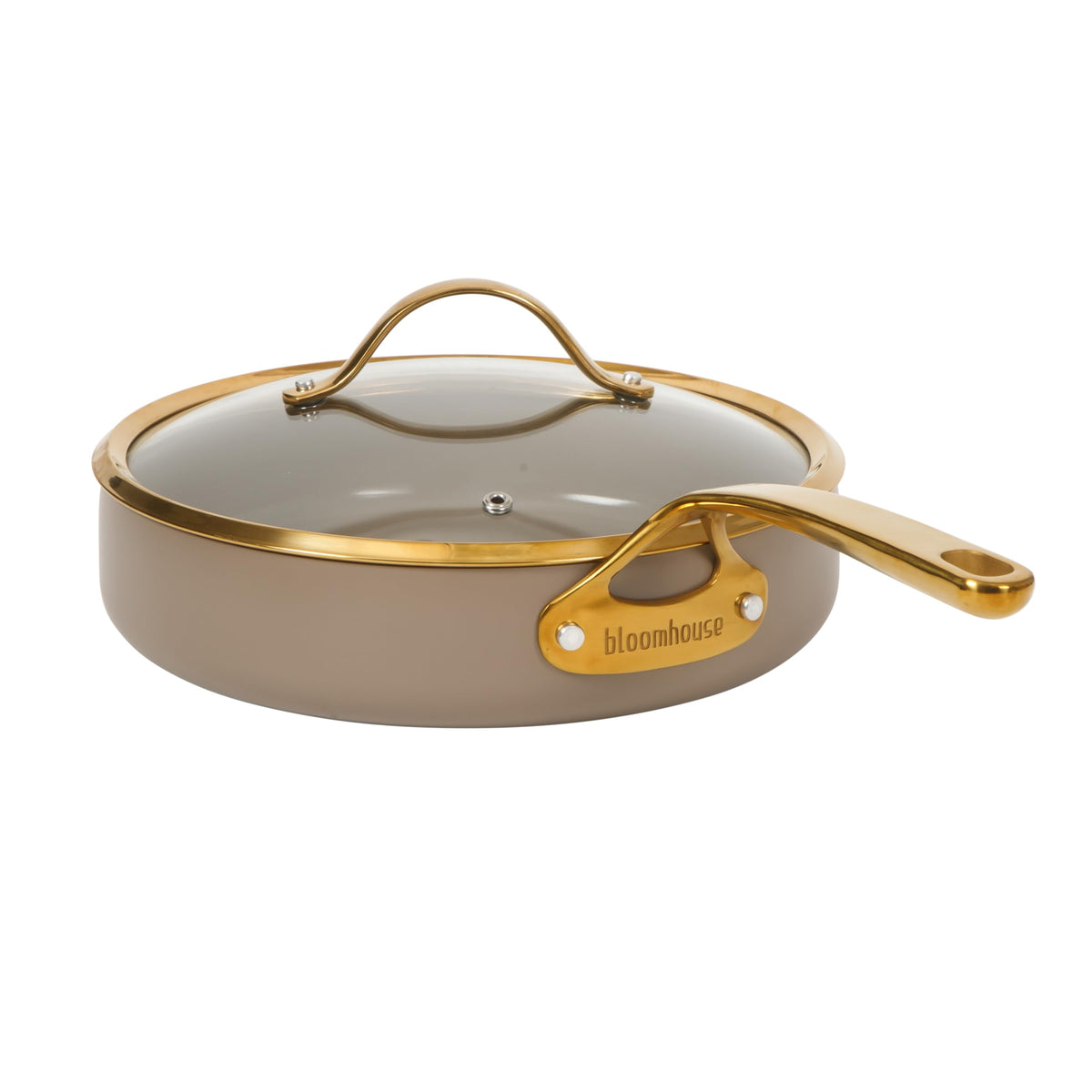 Bloomhouse 15-Piece Ceramic Nonstick Cookware Set, Two Time Oprah's Favorite Things, Heavy-Gauge Aluminum Pots and Pans Set, PFAS & PFOA & PTFE Free Ceramic Cookware, Oven Safe to 500°F, Almond Cream