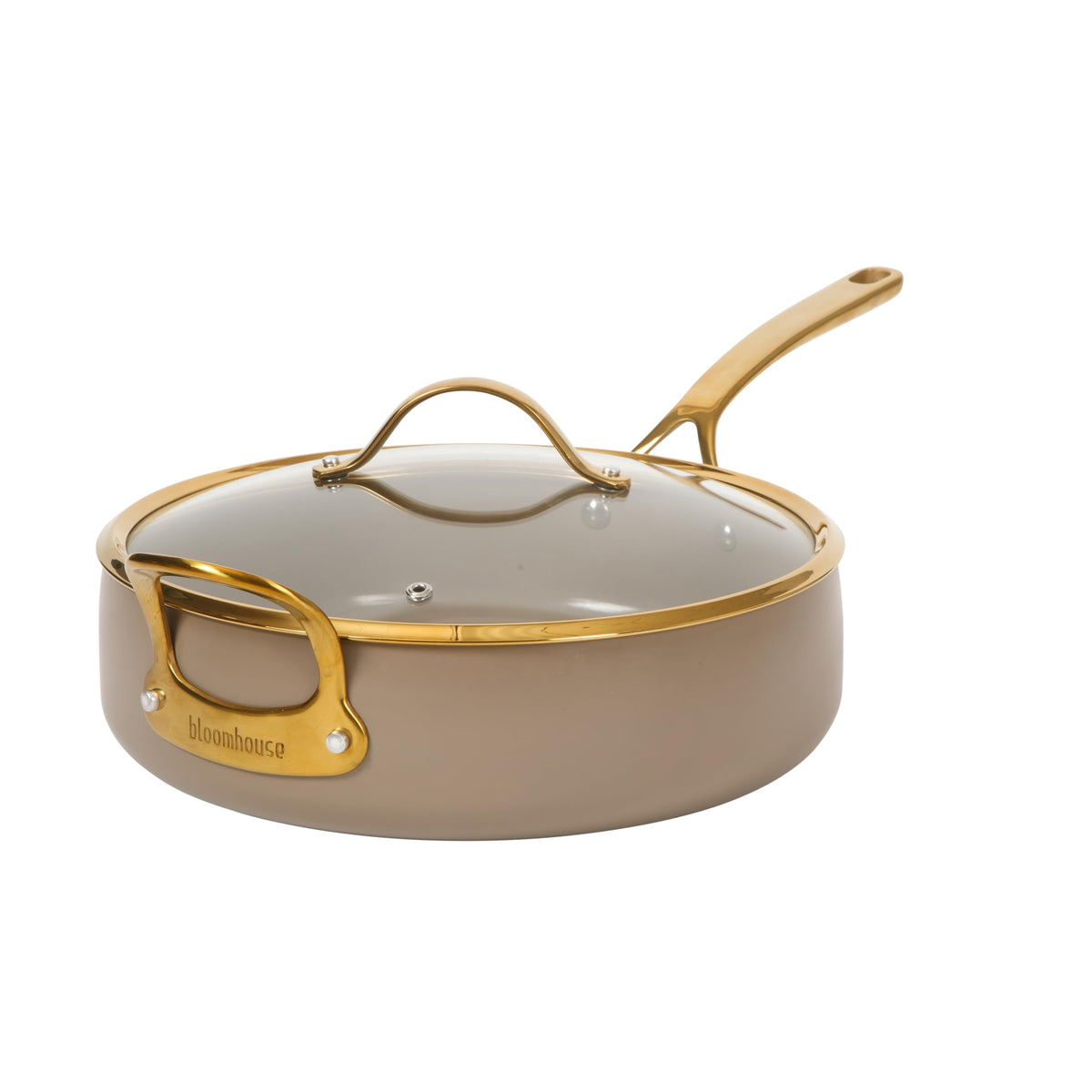 Bloomhouse 15-Piece Ceramic Nonstick Cookware Set, Two Time Oprah's Favorite Things, Heavy-Gauge Aluminum Pots and Pans Set, PFAS & PFOA & PTFE Free Ceramic Cookware, Oven Safe to 500°F, Almond Cream