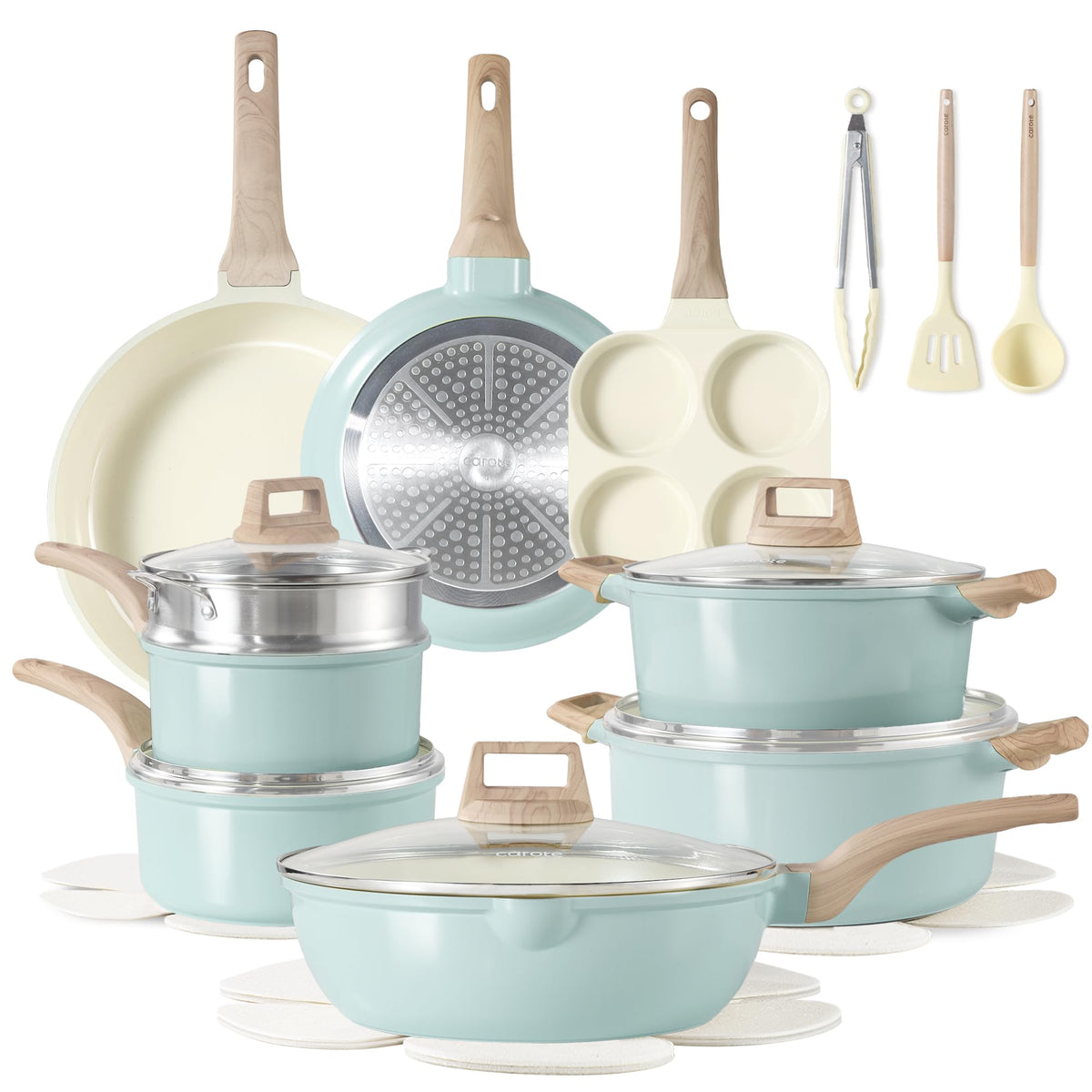 CAROTE 44pcs Pots and Pans, Nonstick Cookware Sets with Bakeware