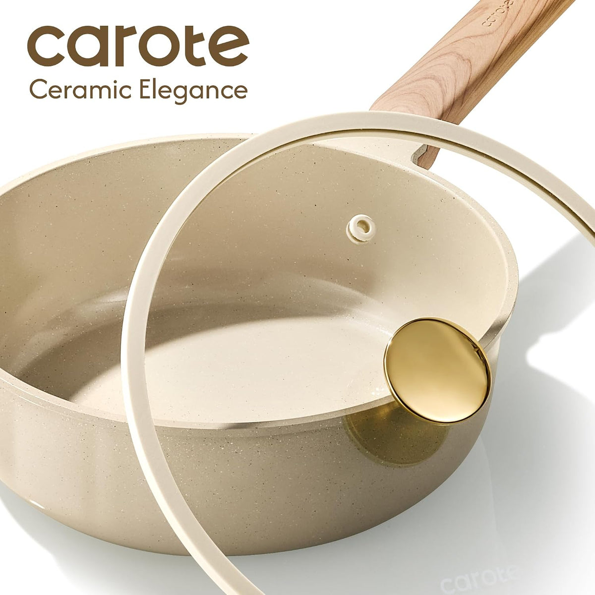 CAROTE Pots and Pans Set, Ceramic Cookware Set, 14pcs