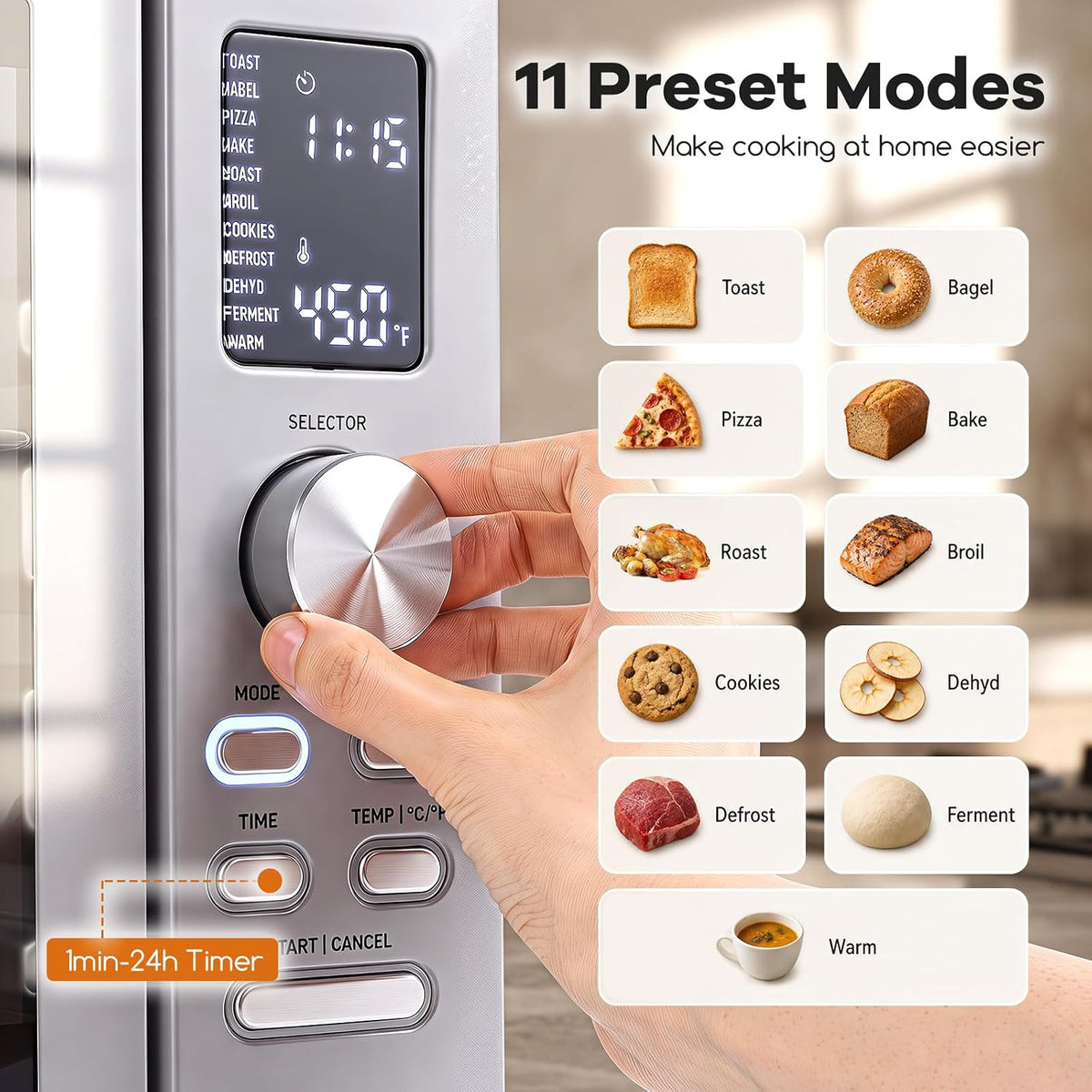 COSTWAY 26.4 QT French Door Toaster Oven Air Fryer with 11 Presets