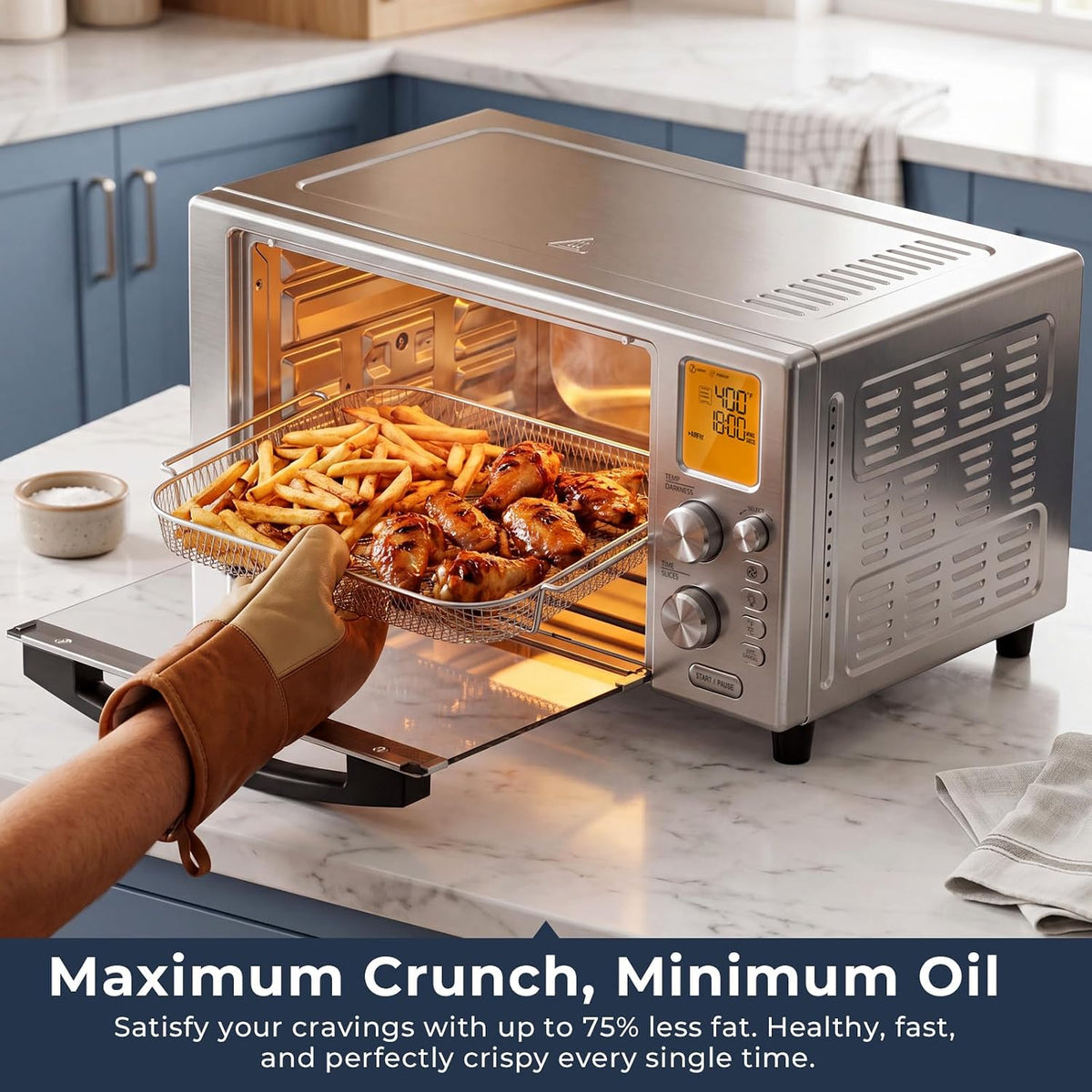 23 QT Air Fryer Toaster Oven, 12-in-1 Convection Oven Countertop Non Toxic