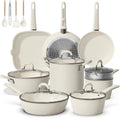 Bazova 24Pcs Pots and Pans Set Non Stick,Titanium Ceramic Cookware Sets