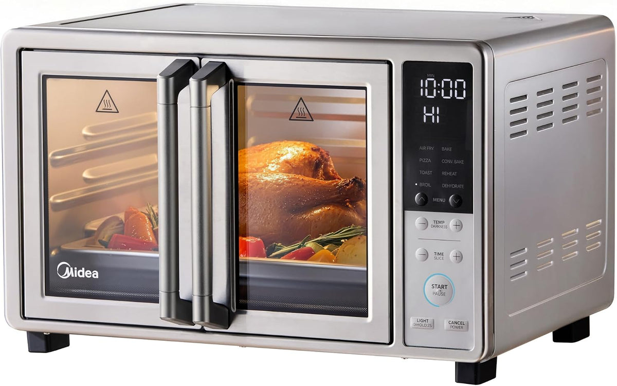 Midea Flexify Slim 8-in-1 French Door Toaster Oven Air Fryer Combo, 25QT