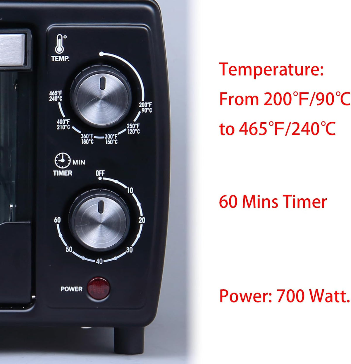 9.6L 4 Slices Countertop Toaster Oven 9.6L 4 Slices Compact Size