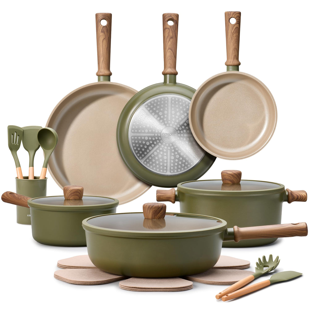 CAROTE 16pcs Pots and Pans Set, Nonstick Cookware Sets