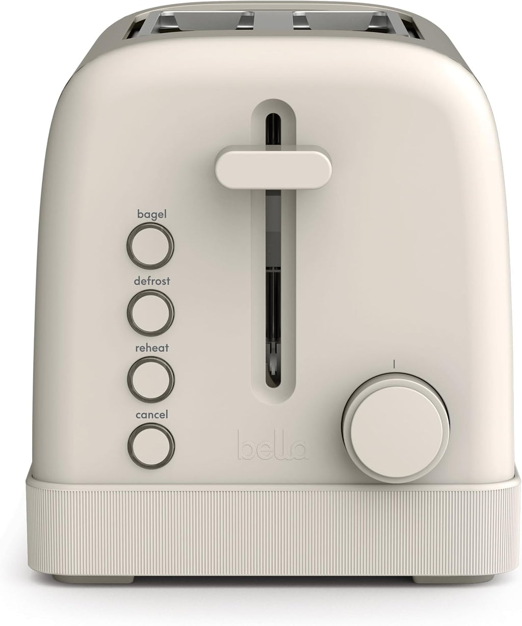 bella 2-Slice Toaster with Extra Wide Slots and 6-Shade Control, Oatmilk