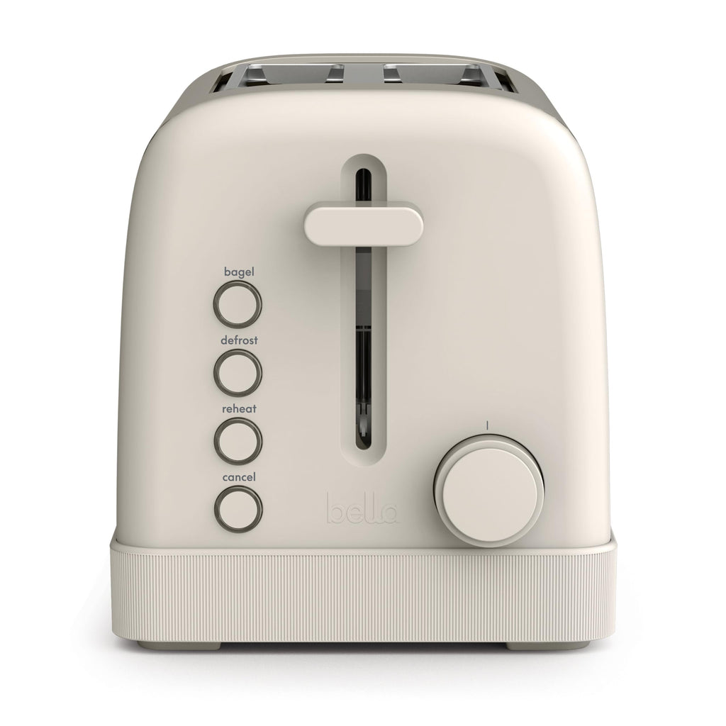 bella 2-Slice Toaster with Extra Wide Slots and 6-Shade Control, Oatmilk