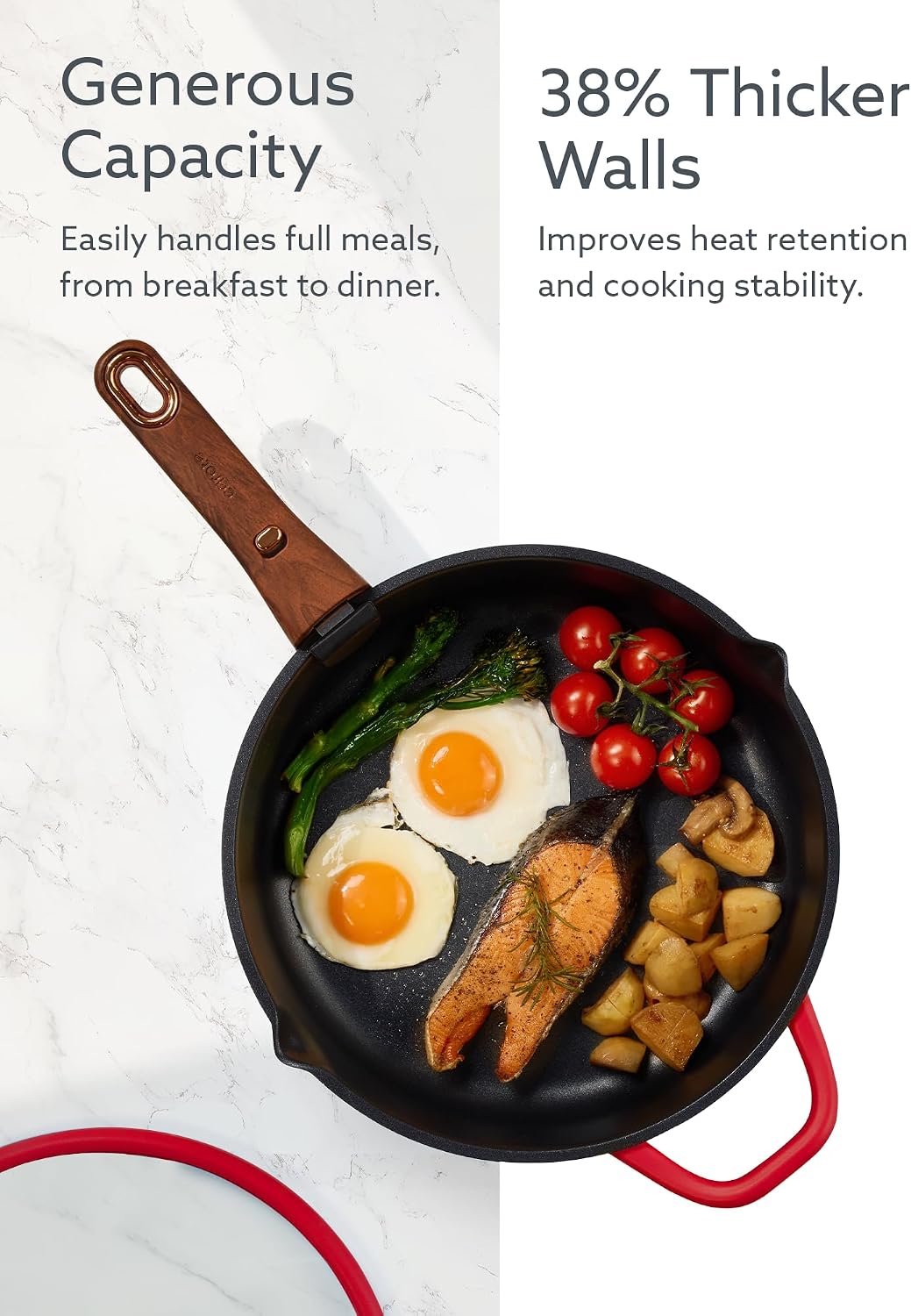 CAROTE 20pcs Titanium Cookware Set, Detachable Handle Pots and Pans Set