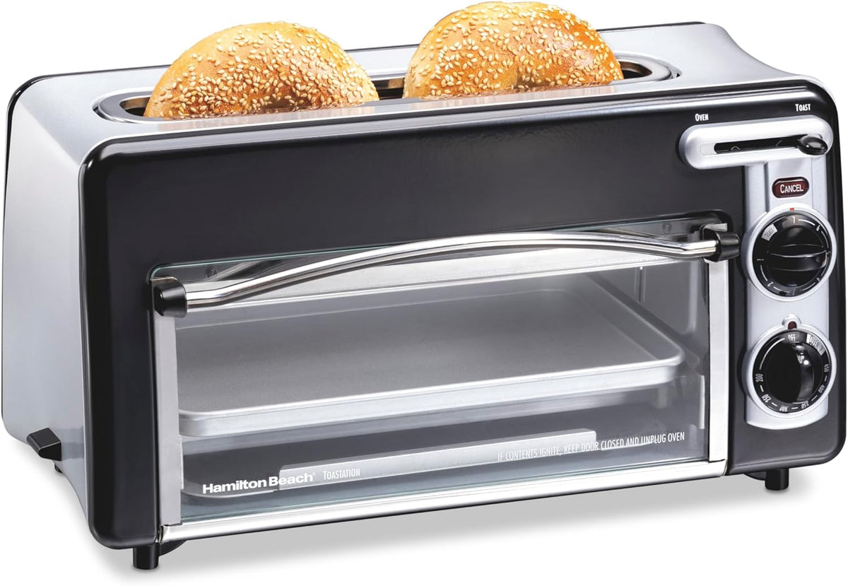 Hamilton Beach 2-in-1 Countertop Toaster Oven & Long Slot 2 Slice Toaster