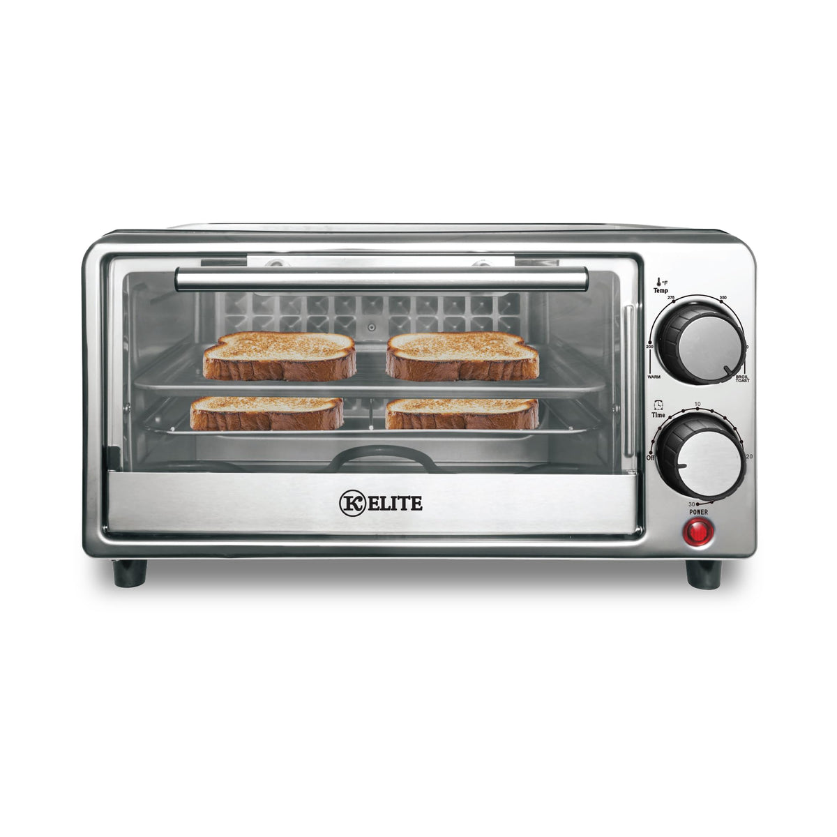 Kitchen Elite Toaster Oven, Compact Countertop Cooking Appliance, White