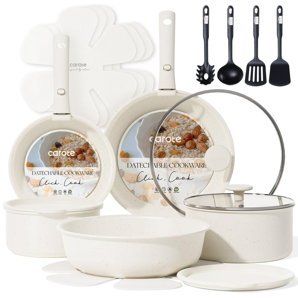 CAROTE 44pcs Pots and Pans, Nonstick Cookware Sets with Bakeware