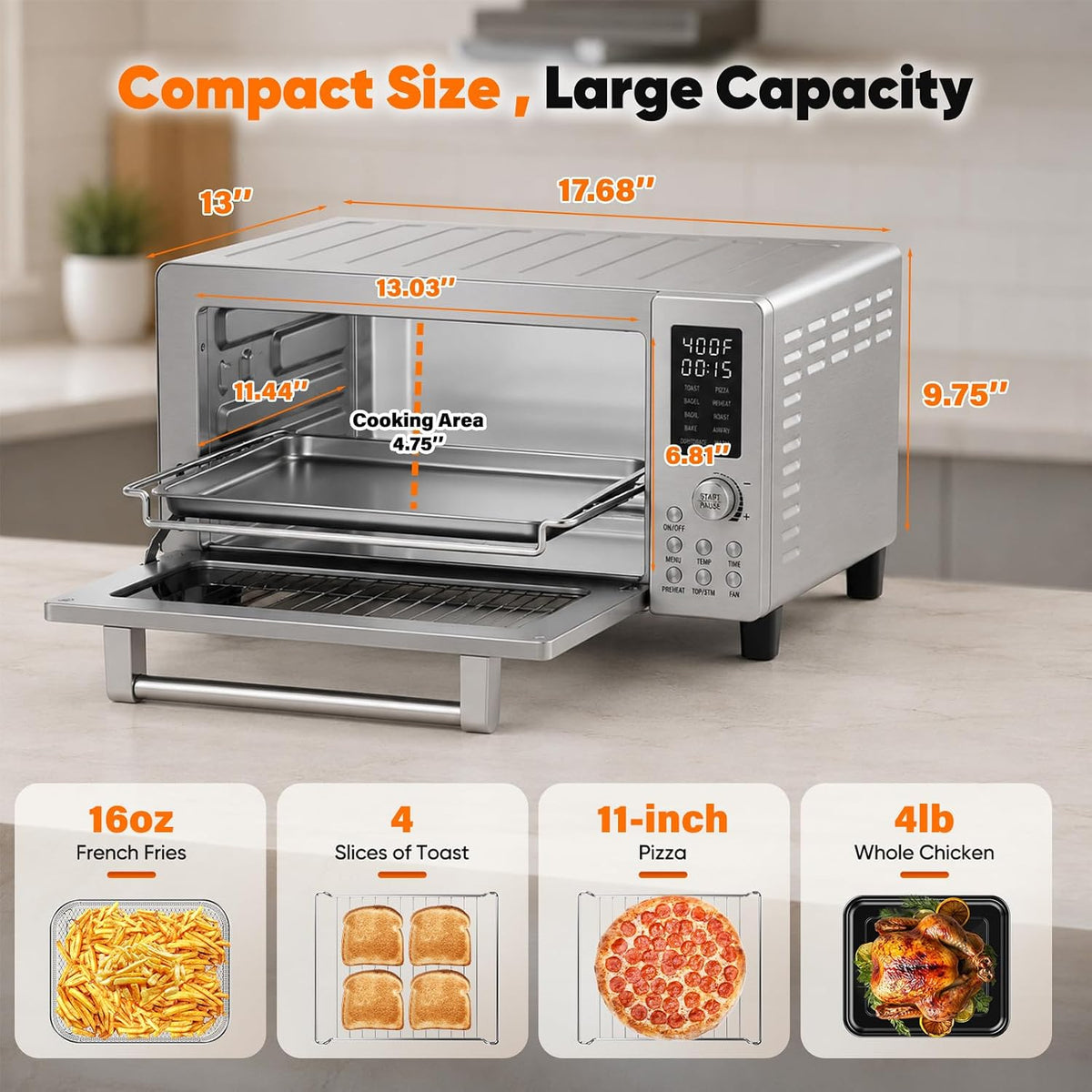 Nuwave Bravo Pro Convection Air Fryer Toaster Oven Combo