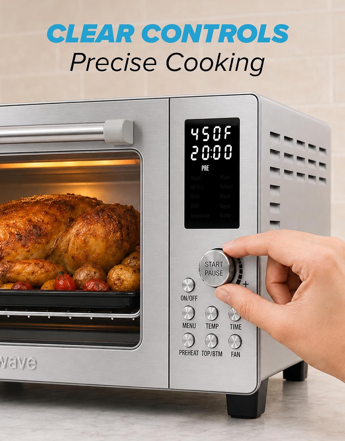 Nuwave Bravo Air Fryer Toaster Countertop Convection Oven Combo