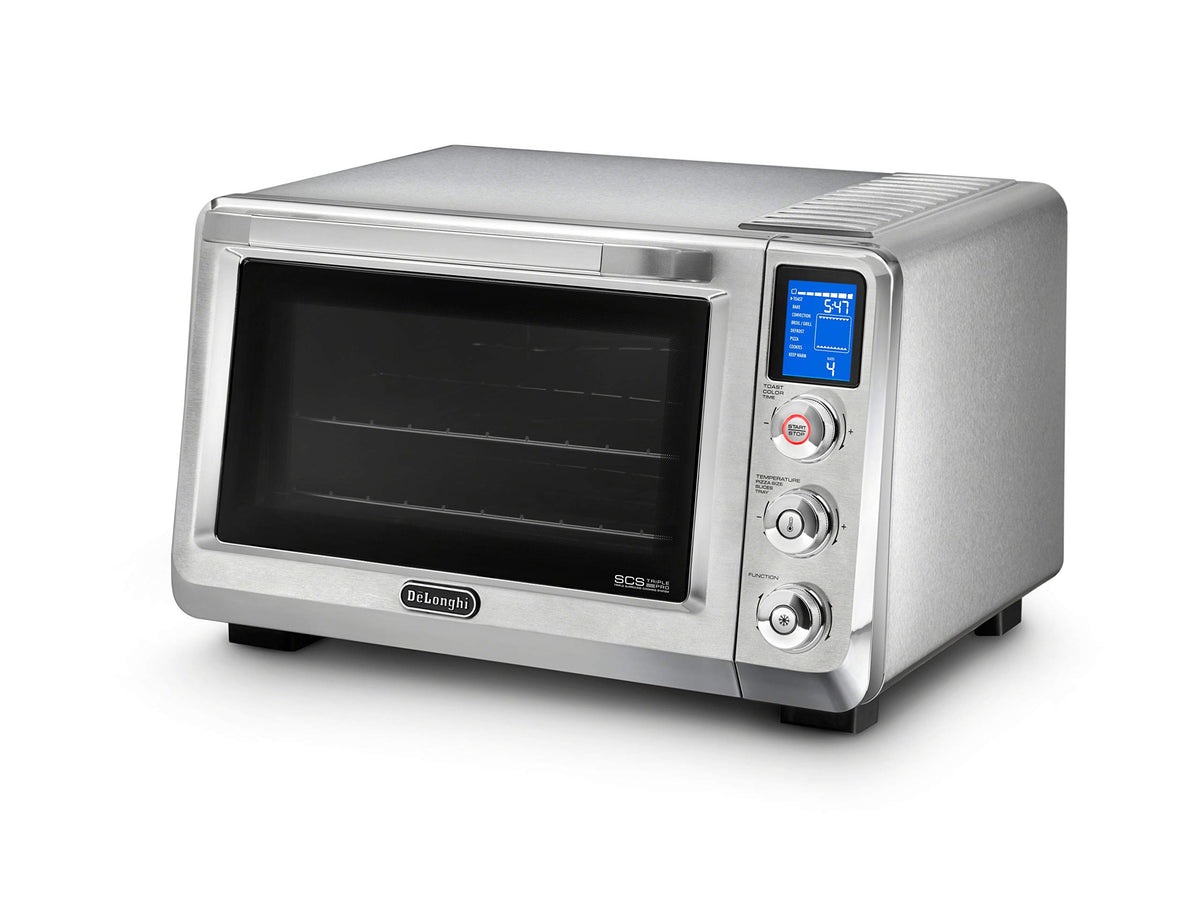 De'Longhi 10-in-1 Digital AirFryer, 24L, True Convection Toaster Oven with Internal Light, Grills, Broils, Bakes, Roasts, Reheats, Preset for Cookie & Pizza, 1800-Watts, Stainless Steel