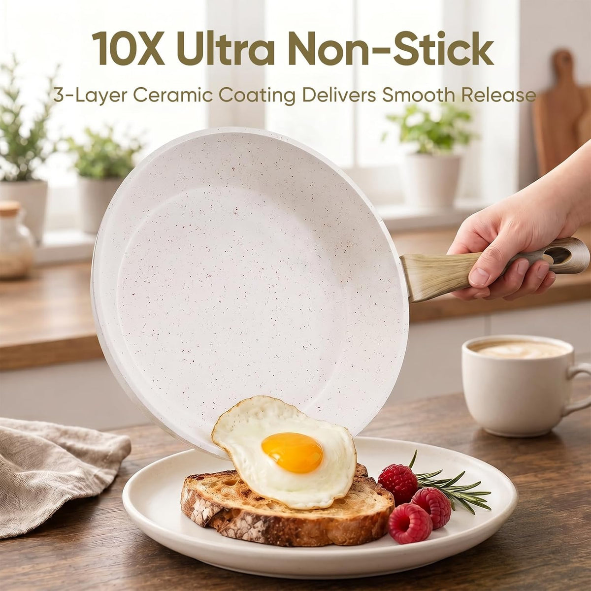 37Pcs Pots and Pans Set Non Stick,Ceramic Cookware Set with Bakeware