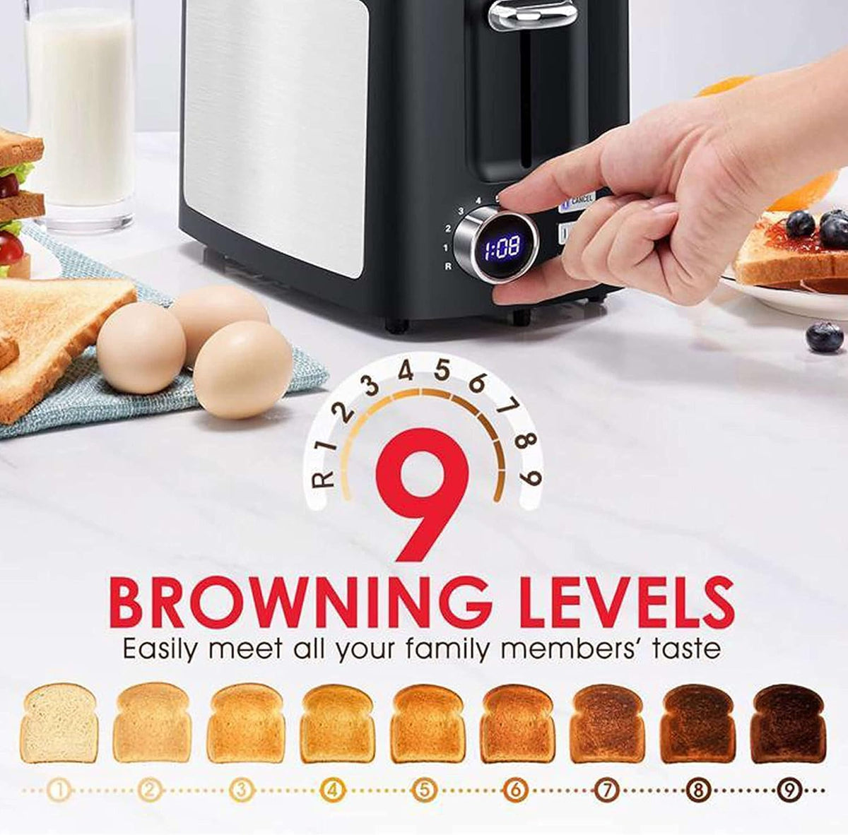 Toaster 2 Slice Wide Slot Toaster Best Rated Prime Display Smart Toasters