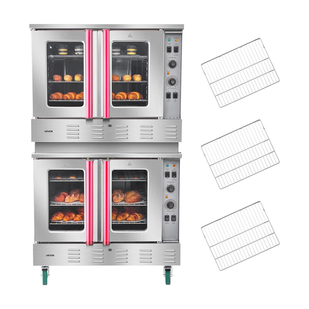 VEVOR Commercial Countertop Oven, 66L 4-Tier Toaster Ovens with Tempered Glass Door, Wire Racks & Tray, 2800W Stainless Steel Baking Ovens for Restaurant Bakery (AC208~240V,60Hz, 6-20P Plug & Outlet)