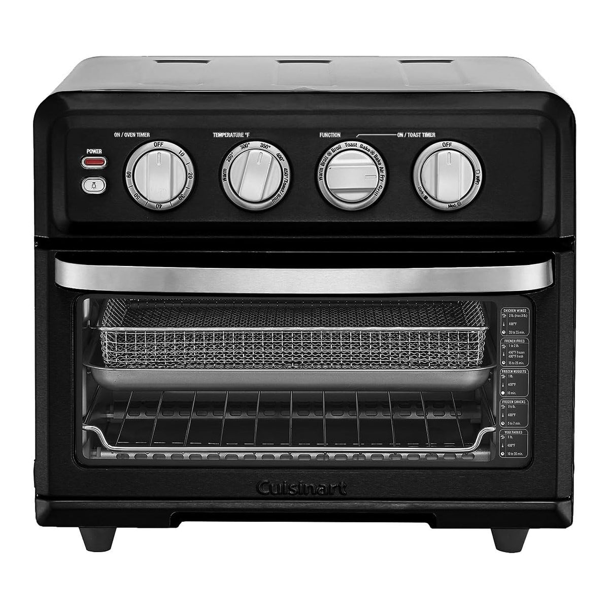 Cuisinart Air Fryer Toaster Oven, 1800W, 8-in-1 with Air Fry, Convection, Broil & Warm, 0.6 Cubic Feet, 60-Minute Timer, TOA-70NAS, Stainless Steel