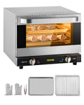 VEVOR Commercial Countertop Oven, 66L 4-Tier Toaster Ovens with Tempered Glass Door, Wire Racks & Tray, 2800W Stainless Steel Baking Ovens for Restaurant Bakery (AC208~240V,60Hz, 6-20P Plug & Outlet)