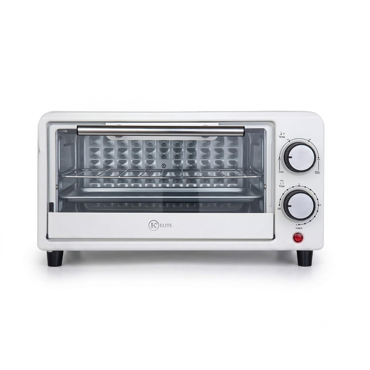 Kitchen Elite Toaster Oven, Compact Countertop Cooking Appliance, White