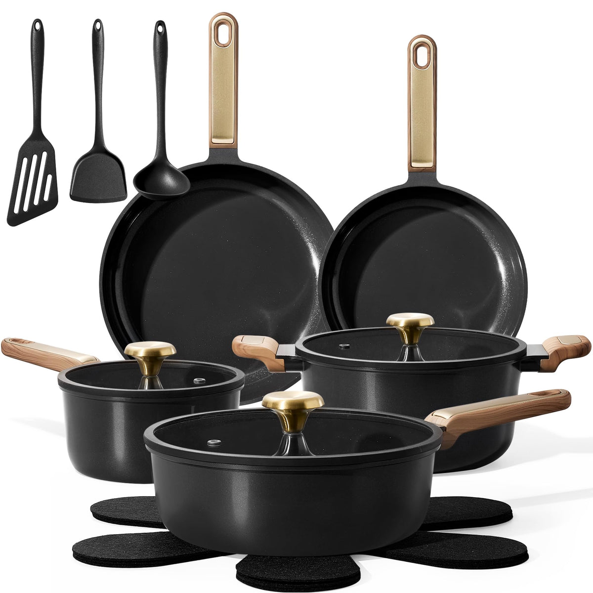 CAROTE Pots and Pans Set, Nonstick Cookware Sets, 20pcs