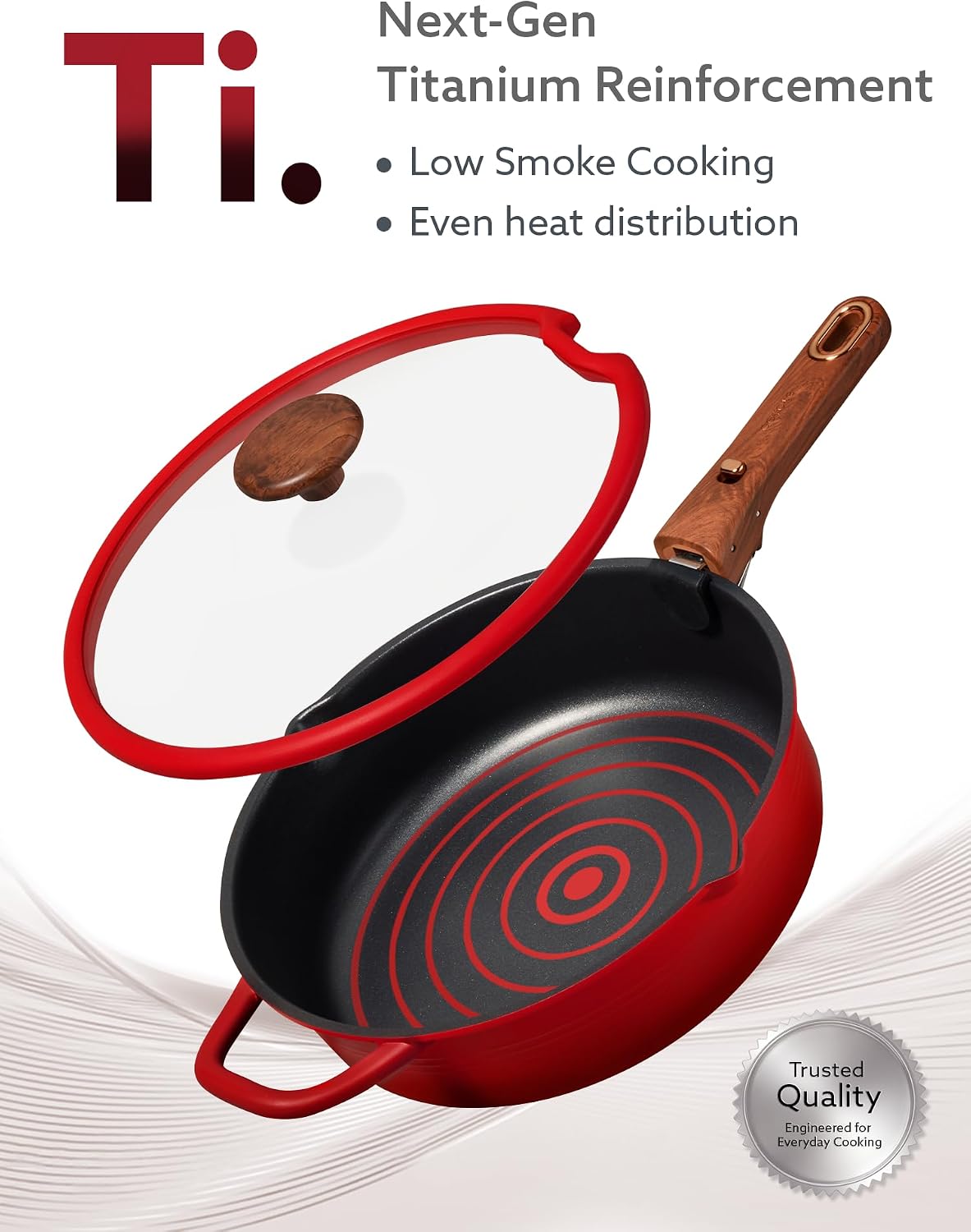 CAROTE 20pcs Titanium Cookware Set, Detachable Handle Pots and Pans Set