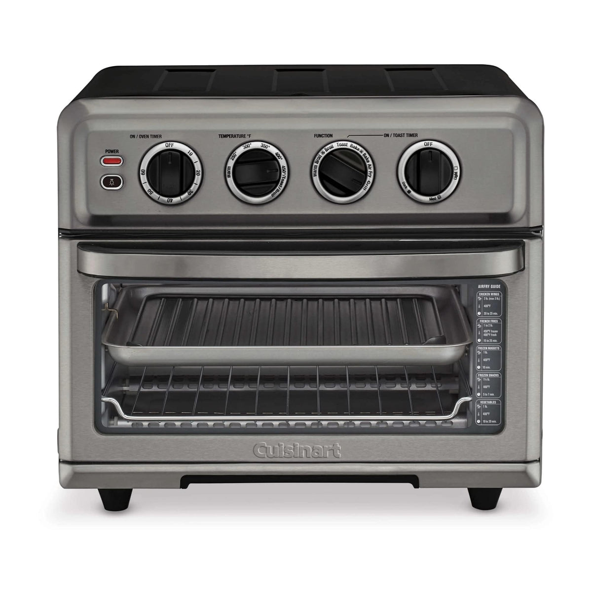 Cuisinart Air Fryer Toaster Oven, 1800W, 8-in-1 with Air Fry, Convection, Broil & Warm, 0.6 Cubic Feet, 60-Minute Timer, TOA-70NAS, Stainless Steel