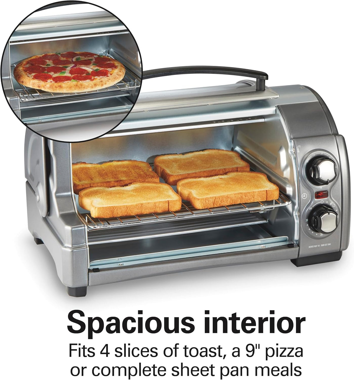 Hamilton Beach Easy Reach 4 Slice Countertop Toaster Oven
