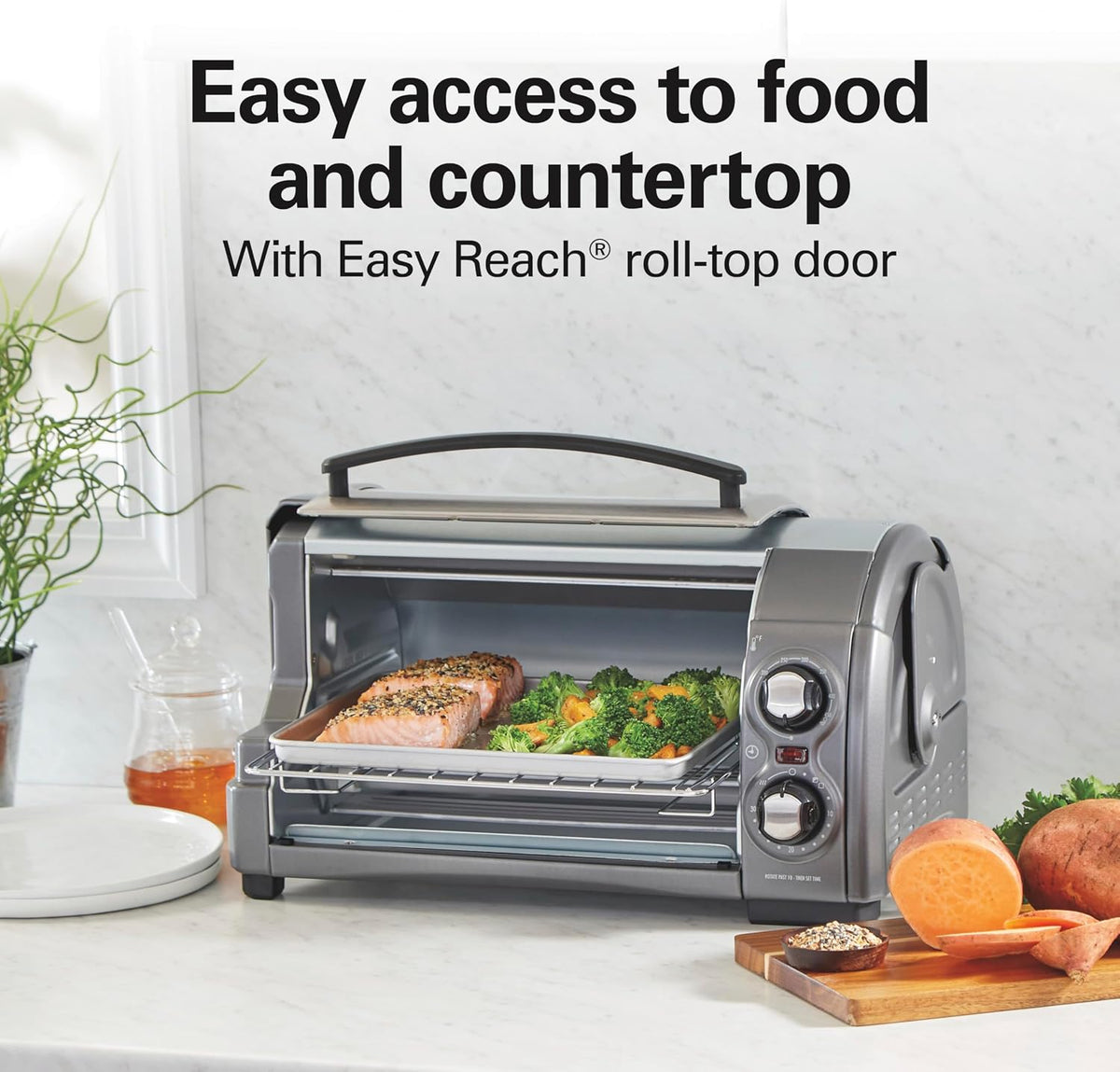 Hamilton Beach Easy Reach 4 Slice Countertop Toaster Oven