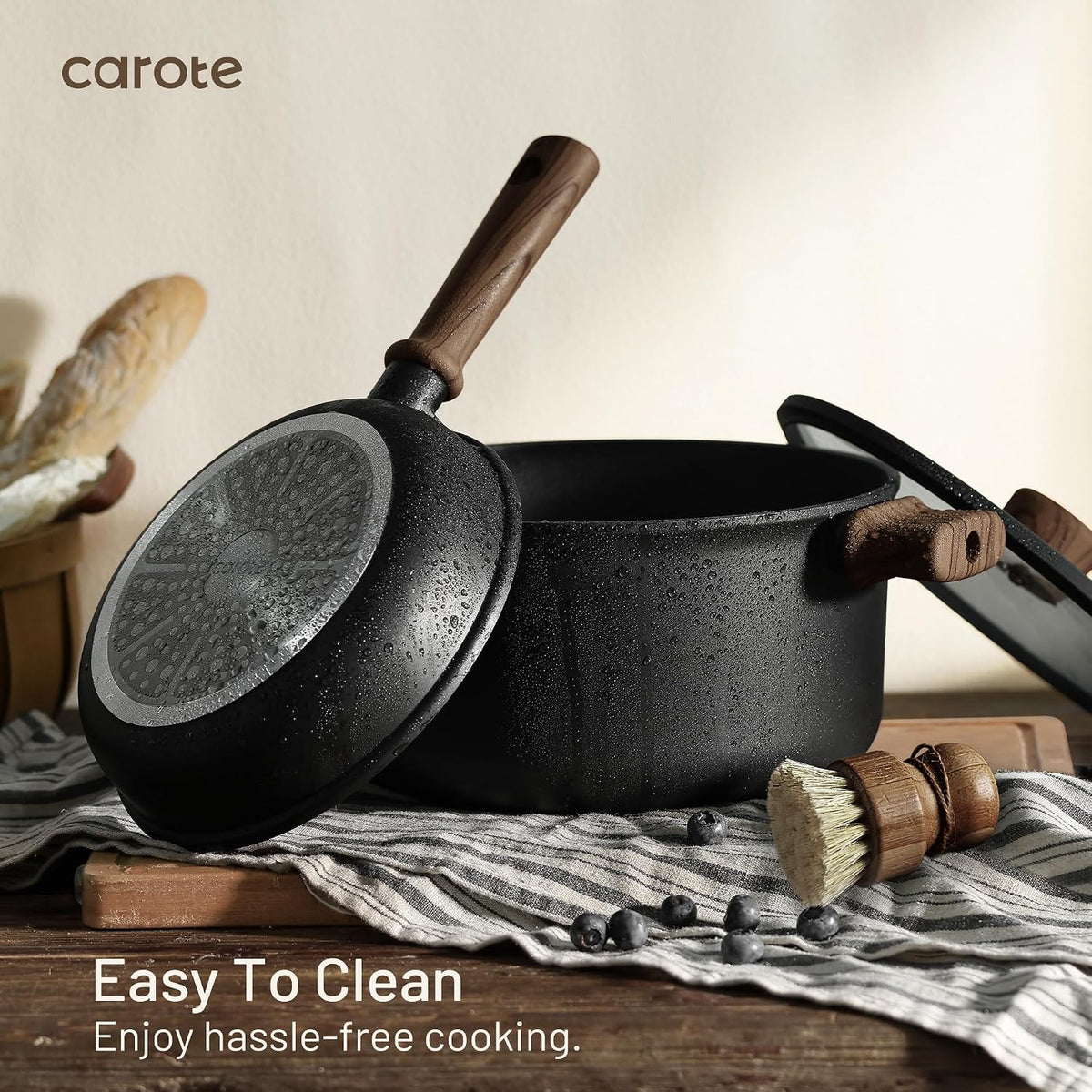 CAROTE 16pcs Pots and Pans Set, Nonstick Cookware Sets