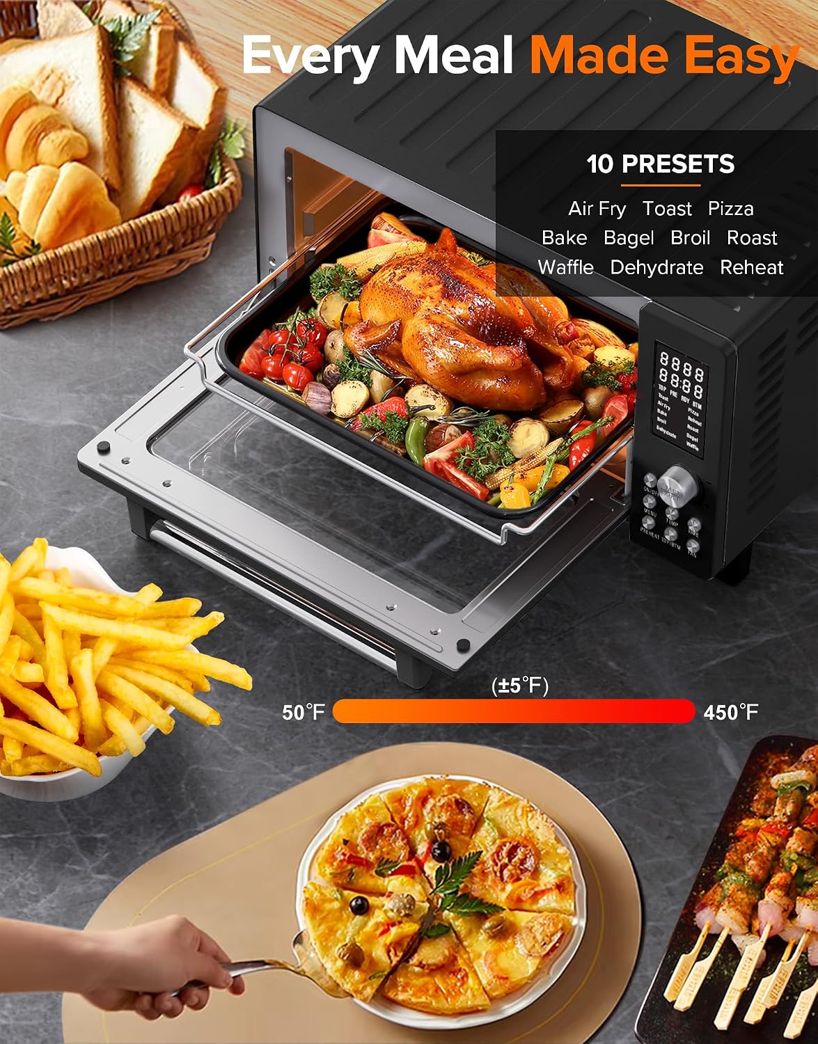 Nuwave Bravo Pro Smart Air Fryer Toaster Oven Countertop Combo