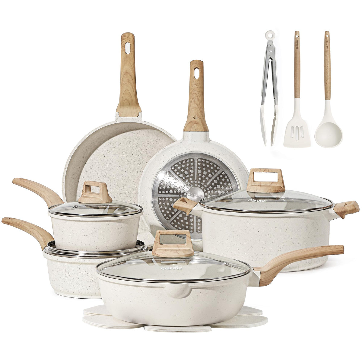 CAROTE 44pcs Pots and Pans, Nonstick Cookware Sets with Bakeware