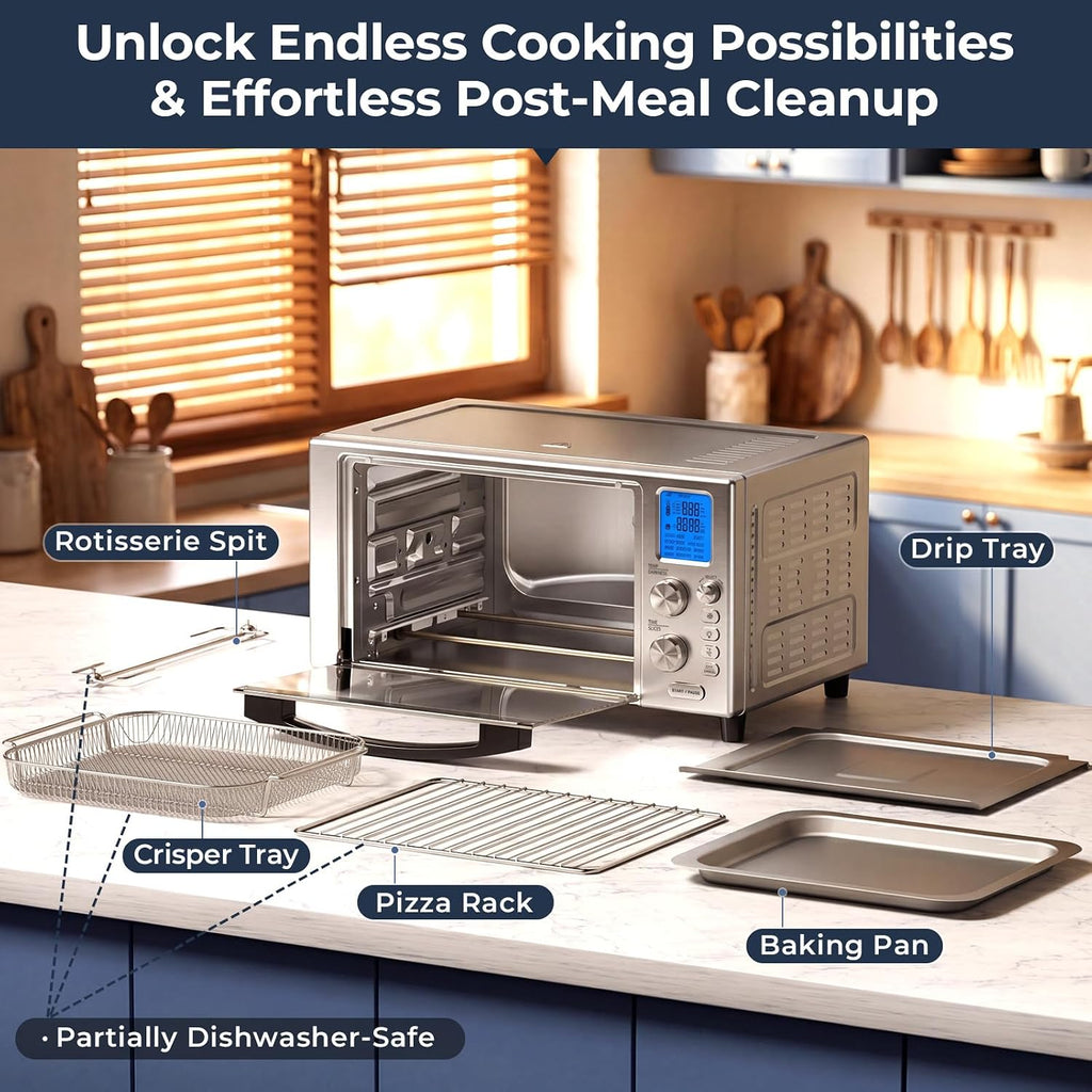 23 QT Air Fryer Toaster Oven, 12-in-1 Convection Oven Countertop Non Toxic
