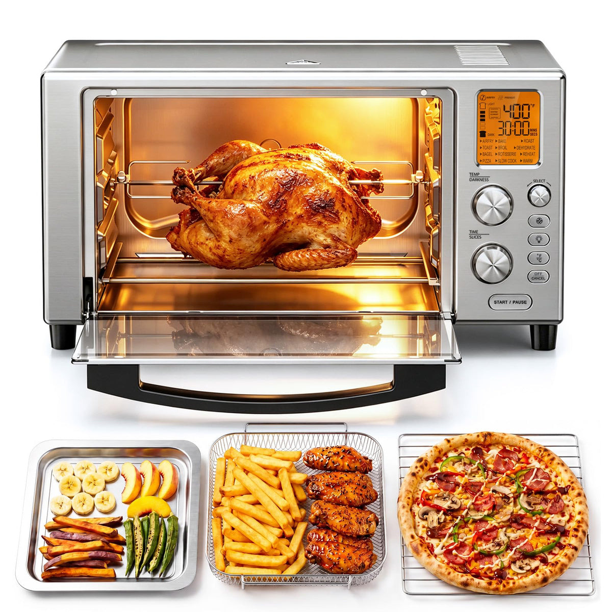 23 QT Air Fryer Toaster Oven, 12-in-1 Convection Oven Countertop Non Toxic
