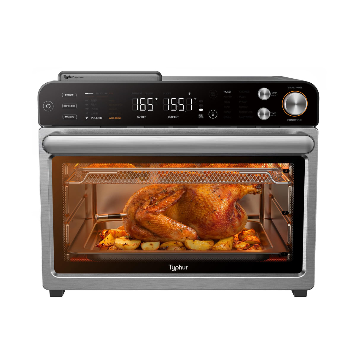 Typhur Sync Air Fryer Oven with Wireless Meat Thermometer Probe, AI Recipes