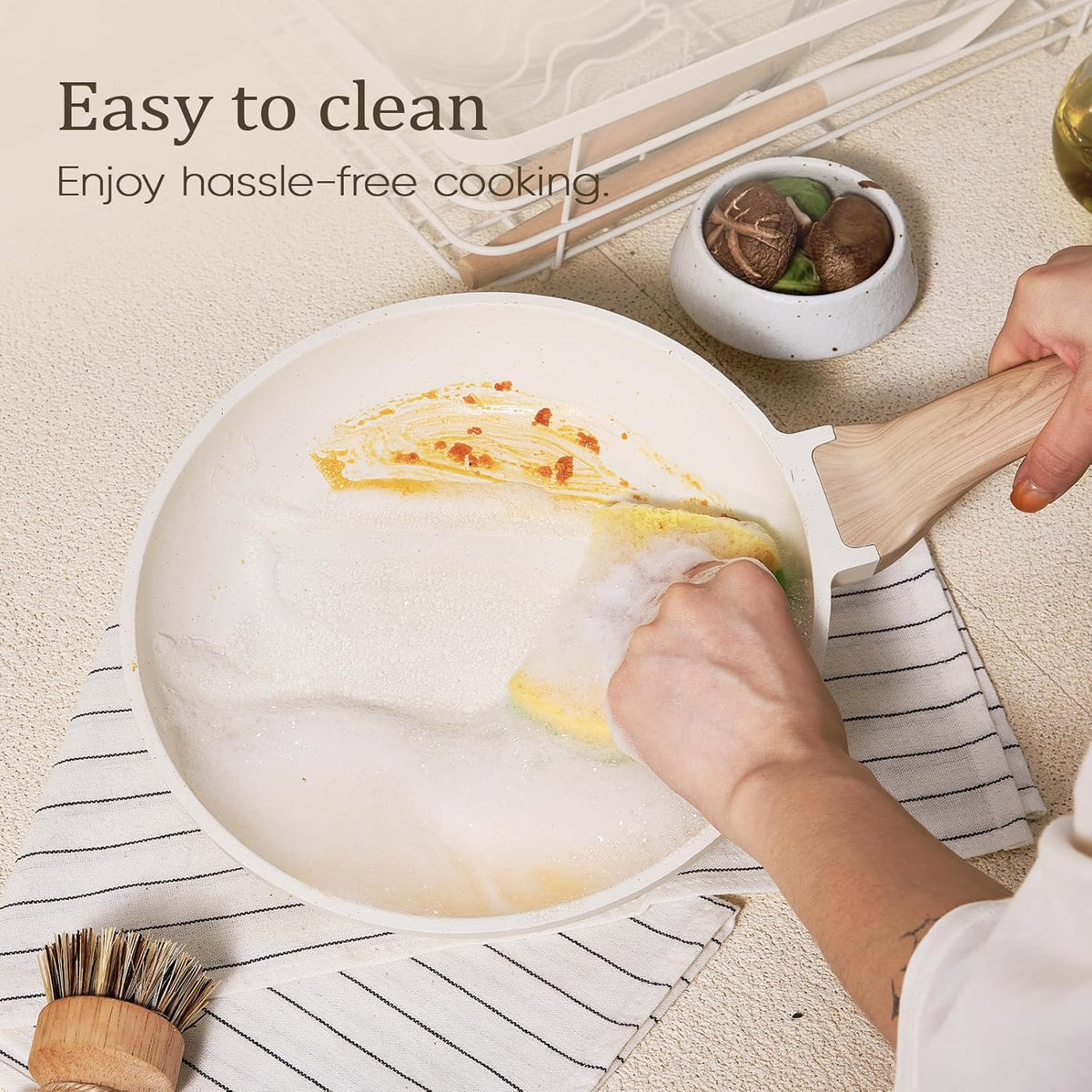CAROTE 21pcs Pots and Pans Set, Nonstick Cookware Sets, with Egg Pan