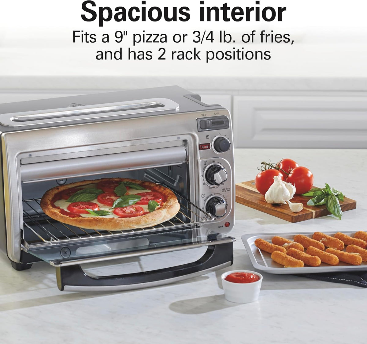 Hamilton Beach 2-in-1 Countertop Toaster Oven and Long Slot 2 Slice Toaster