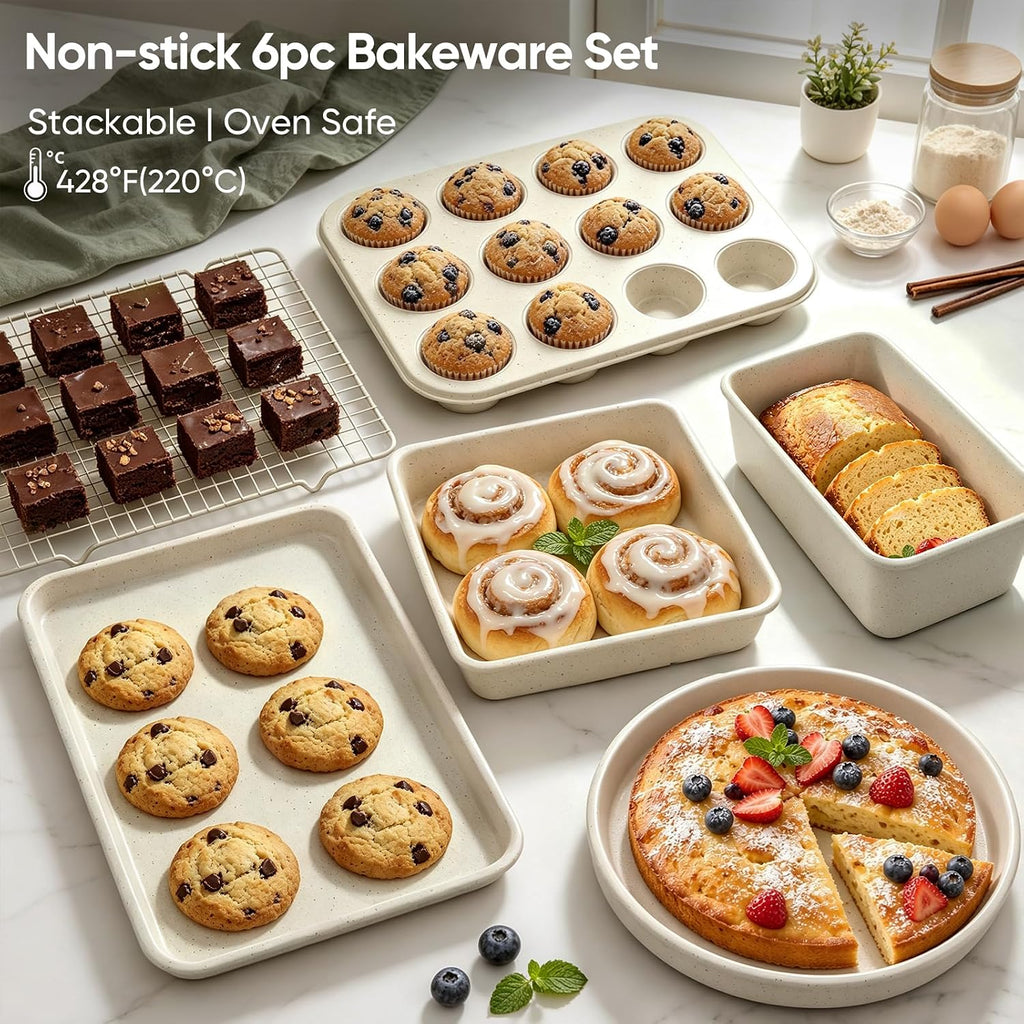 37Pcs Pots and Pans Set Non Stick,Ceramic Cookware Set with Bakeware