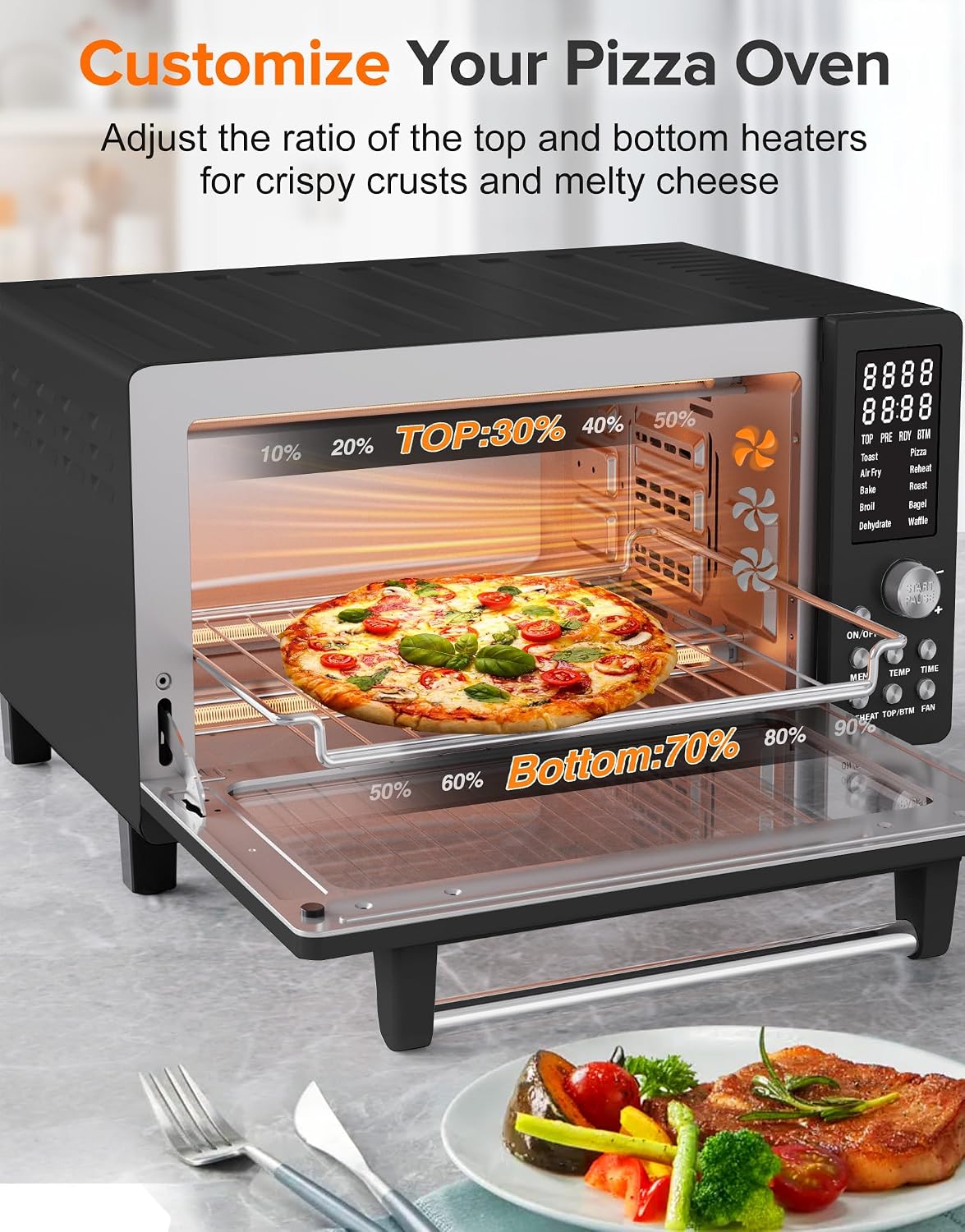 Nuwave Bravo Pro Smart Air Fryer Toaster Oven Countertop Combo